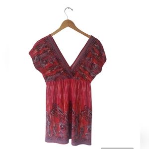 L8ter Dress. Bohemian. Orange, Red, Pink. Juniors Large. Sexy